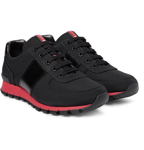 prada canvas sneakers|Prada canvas and leather sneaker.